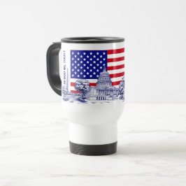 Caneca Térmica América EUA Sinalizador Monumento Ilustração de So