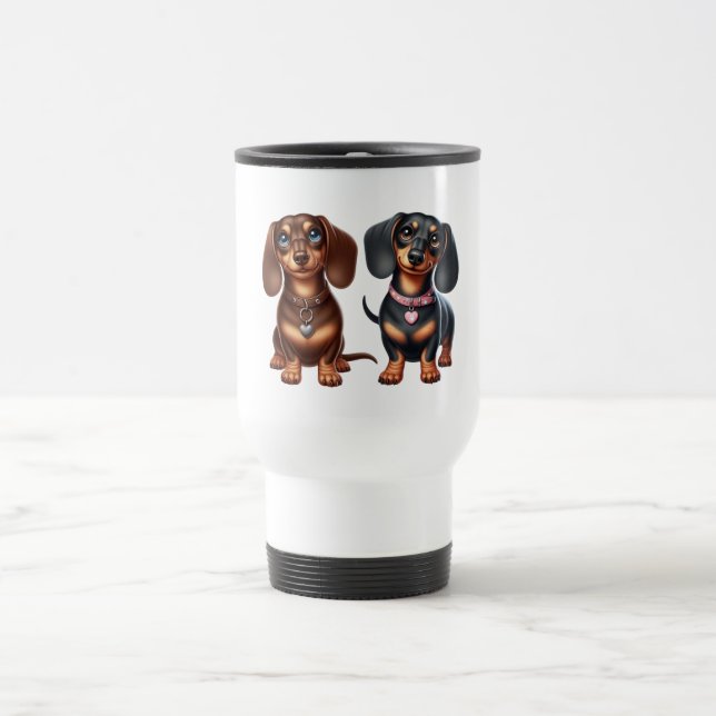 Caneca Térmica Amigos bonitos de dachshund (Centro)