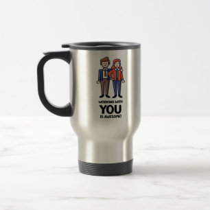 Caneca Térmica Amigos Do Trabalho - Homem E Mulher Clássica