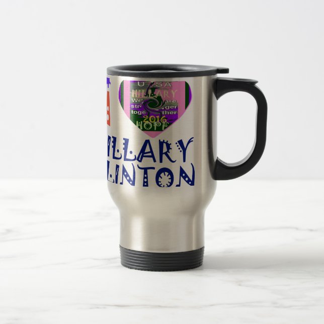 Caneca Térmica Amo Hillary Clinton para o presidente americano He (Direita)