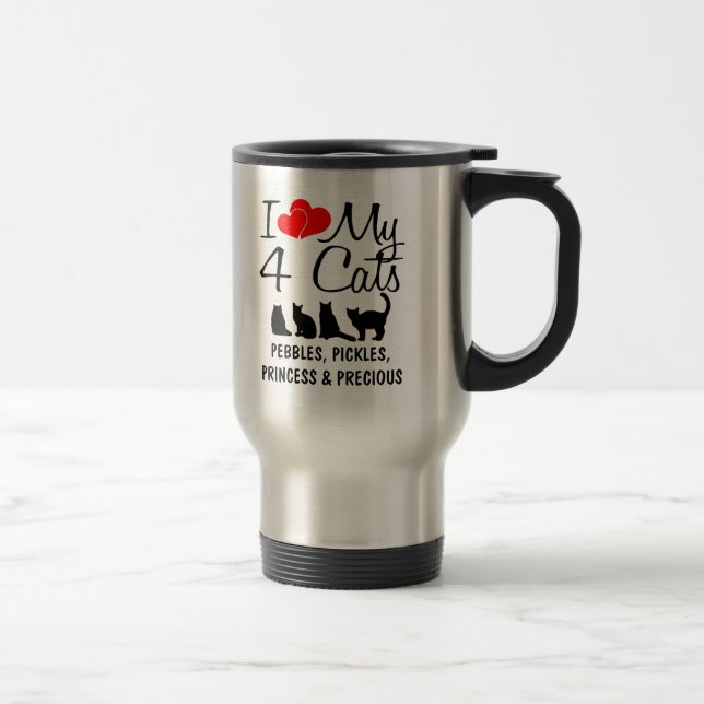 Caneca Térmica Amo Os Meus Quatro Gatos (Direita)