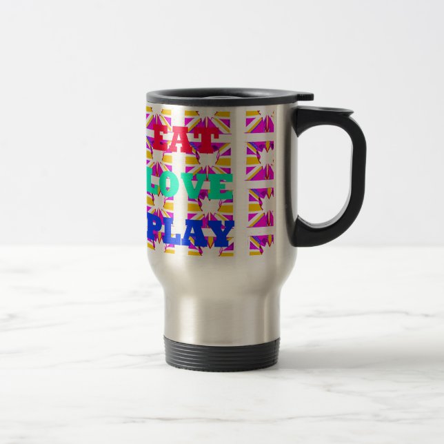 Caneca Térmica Amor Coma Brinque Cores do coração. (Direita)