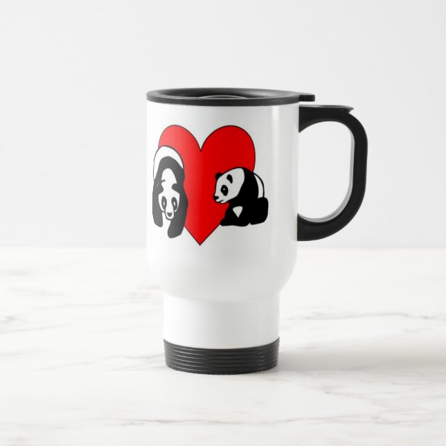Caneca Térmica Amor do urso de panda (Direita)