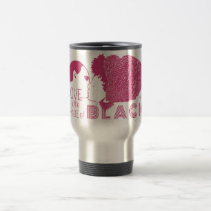 CANECA TÉRMICA AMOR NEGRO EM ROSA