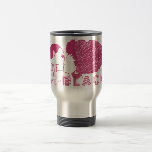 CANECA TÉRMICA AMOR NEGRO EM ROSA (Centro)