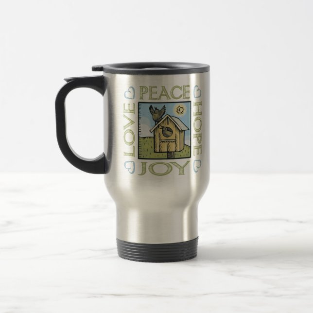 Caneca Térmica Amor, Paz, Esperança, Alegria (Esquerda)