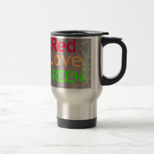 Caneca Térmica AMOR VERMELHO DOUTO VERDE: Declaração de Cor Abstr