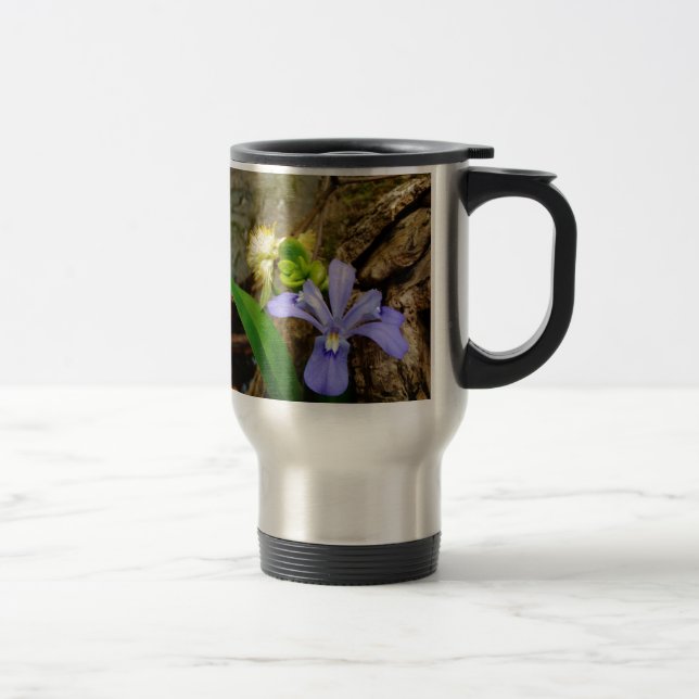 Caneca Térmica Anã-Caverna-Iris, flor branca púrpura azul-púrpura (Direita)