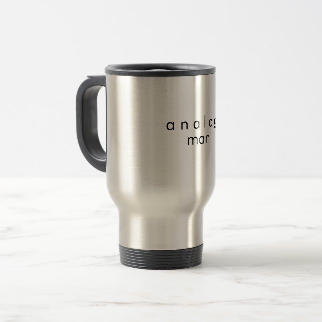 Caneca Térmica Analog Man de Aço Inoxidável (Frente Esquerda)
