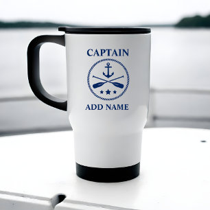 Caneca Térmica Âncora e Oars com o Capitão ou o Nome do Barco