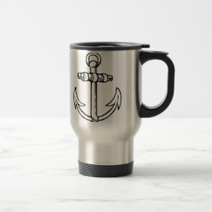 Caneca Térmica Âncora preta & branca