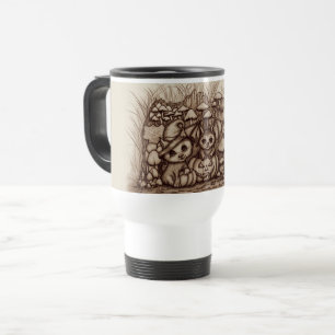 Caneca Térmica Animais Fofos esperando pelo Halloween