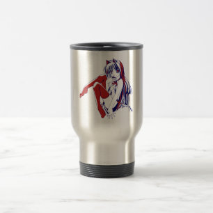 Caneca Térmica Anime Kawaii, Manga Americana Neko Catgirl