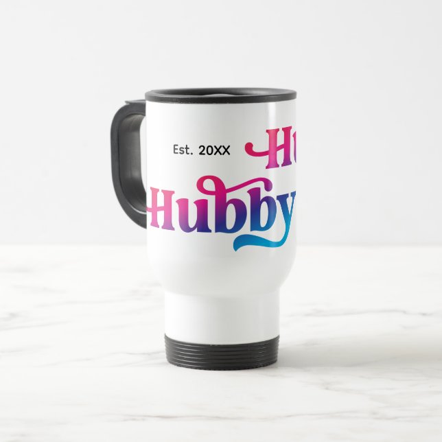 Caneca Térmica Aniversário de Casamento Casal Personalizado Color (Frente Esquerda)