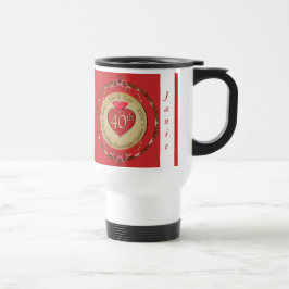 Caneca Térmica Aniversário de Casamento de Ruby, 40º/15