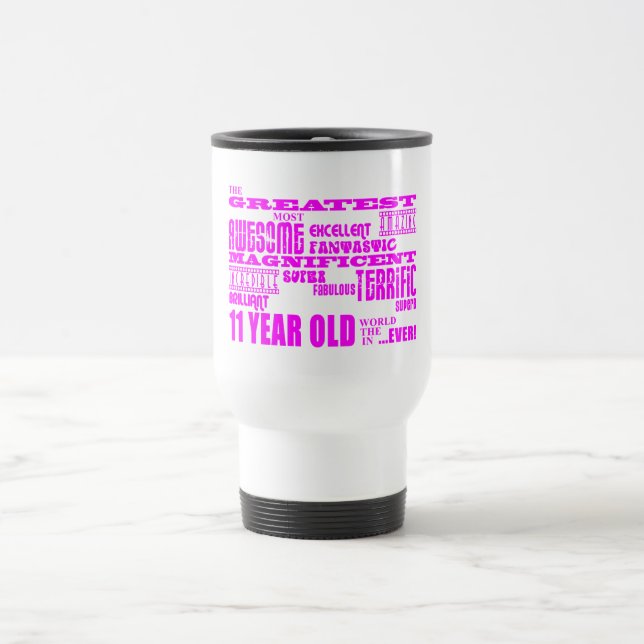 Caneca Térmica Aniversários das meninas 11os: Grande adolescente (Centro)