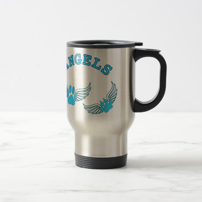 Caneca Térmica Anjo Pet Pws De Azul (Direita)