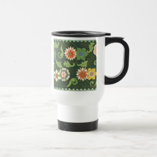 Caneca Térmica Antigo Padrão Chinês de Cloisonné: Jade Verde