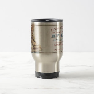 Caneca Térmica Anúncio de aposentadoria com botas velhas V2.0