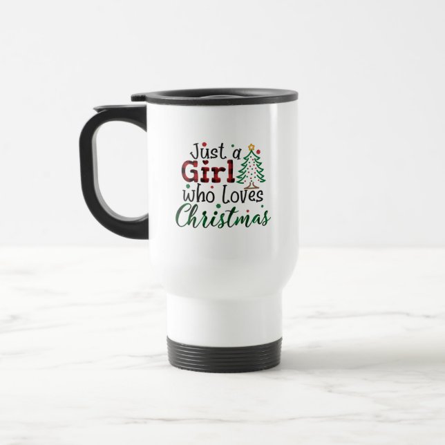 Caneca Térmica Apenas Uma Menina Que Ama O Passado Natal (Esquerda)