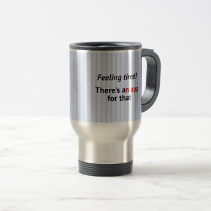 Caneca Térmica aplicação de faixa azul com humor de geek