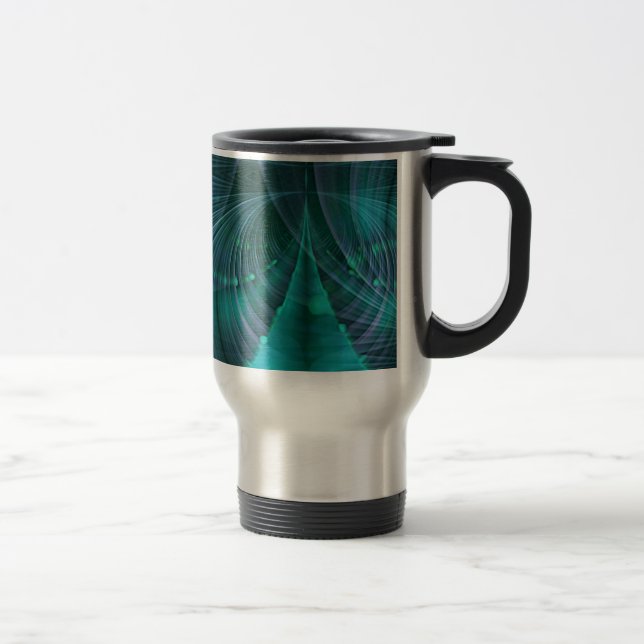 Caneca Térmica Apófise Arte Fractal I - Azul (Direita)