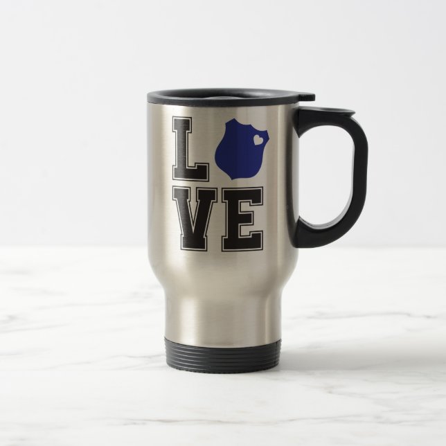 Caneca Térmica Apoio à Polícia de Crachá de Amor (Direita)