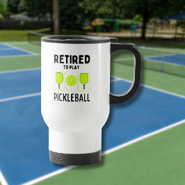 Caneca Térmica Aposentado para jogar picleball Paddles e Ball