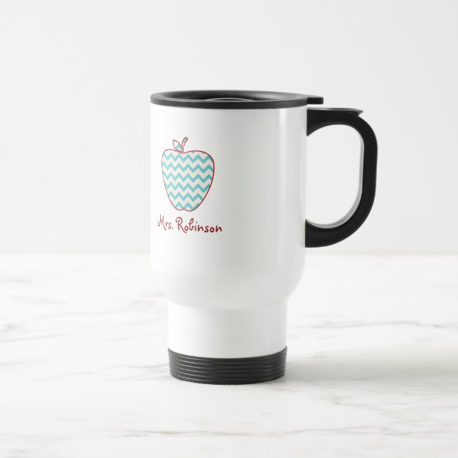 Caneca Térmica Aqua Chevron Apple Teacher (Direita)