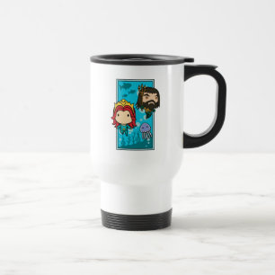 Caneca Térmica Aquaman Chibi Mera & gráfico submarino de