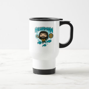 Caneca Térmica Aquaman   Gráfico submarino de Chibi Aquaman