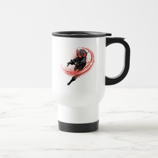 Caneca Térmica Aquaman | Preto Manta Vermelho Swipe Gráfico (Direita)