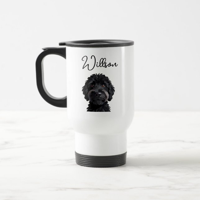 Caneca Térmica Aquarela de Cachorro Dachshund Fofo (Esquerda)