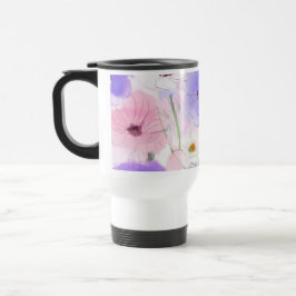 Caneca Térmica Aquarela Floral Pastel