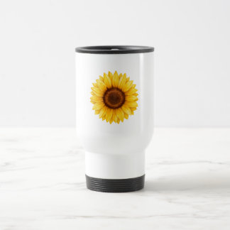 Caneca Térmica Aquarela Girassol Floral Aço Inoxidável Amarelo