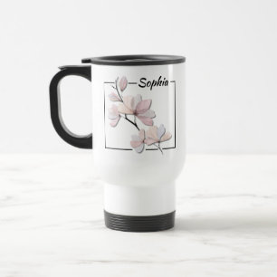 Caneca Térmica Aquarela Personalizada Magnolia Flor