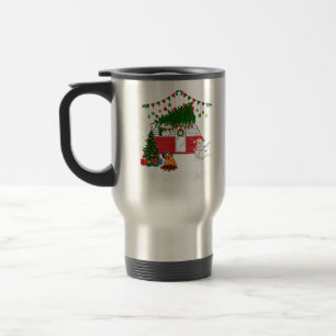 Caneca Térmica Aquecedor Azul com Suéter de Natal - Natal Feliz