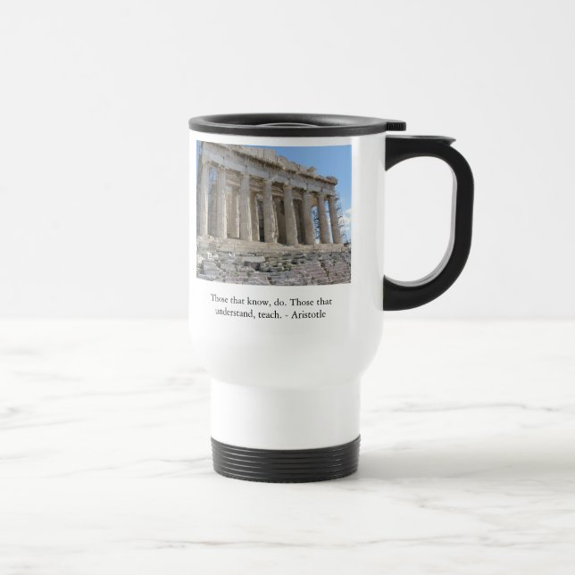 Caneca Térmica Aqueles que sabem, fazem. Aqueles que compreendem, (Direita)