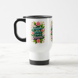 Caneca Térmica Ar Fresco, Coração Cheio" Vibrações de Primavera