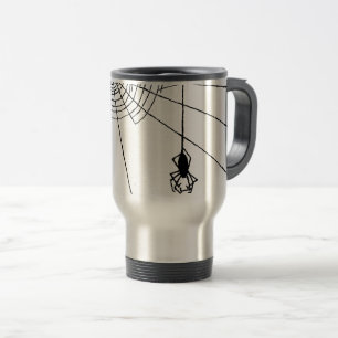 Caneca Térmica Aranha de suspensão em uma Web o Dia das Bruxas