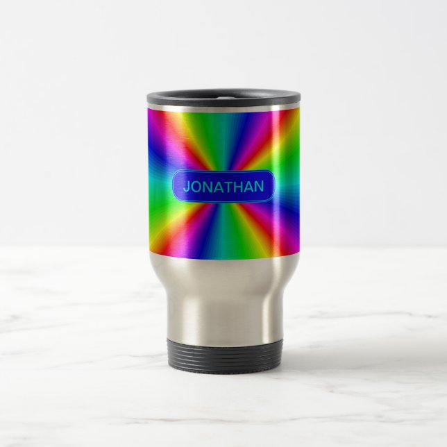 Caneca Térmica Arco-Íris Colorido Personalizado (Centro)