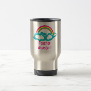 Caneca Térmica Arco-Íris de Nuvem Assistente do Professor