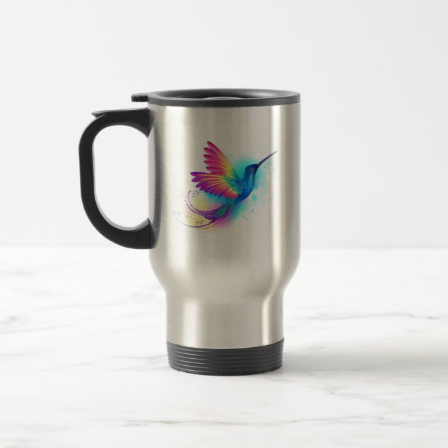Caneca Térmica Arco-Íris Exótico Hummingbird (Esquerda)