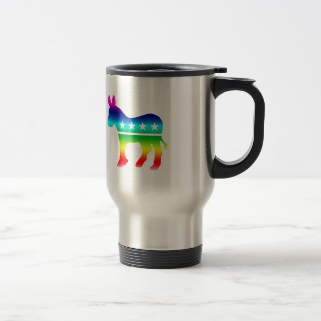 Caneca Térmica Arco-íris original do asno de Democrata (Direita)