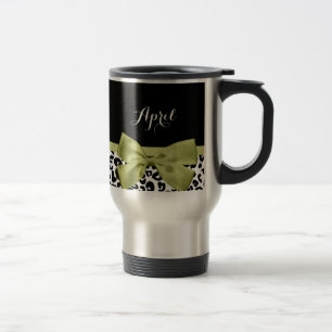 Caneca Térmica Arco Verde Primavera de Impressão Leopard Bonito c