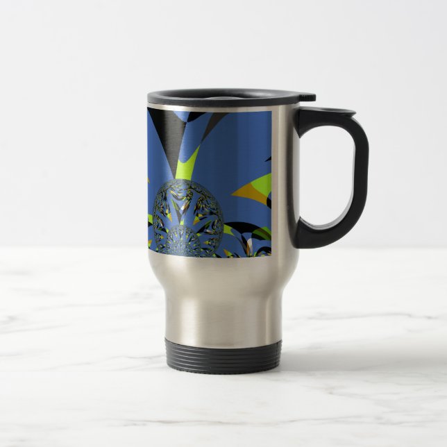 Caneca Térmica Arcos legal com Esferas Fractais Design de Arte (Direita)