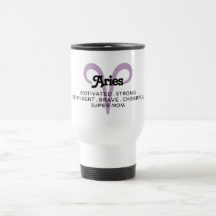 Caneca Térmica Aries Zodiac Sinal Traços Super Mãe Roxo