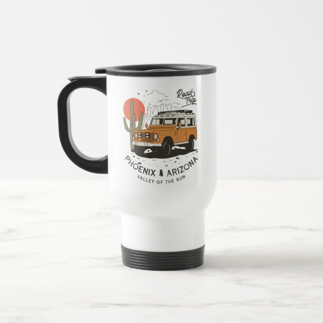 Caneca Térmica Arizona Desert Sunset Road Trip Cactus Phoenix (Esquerda)