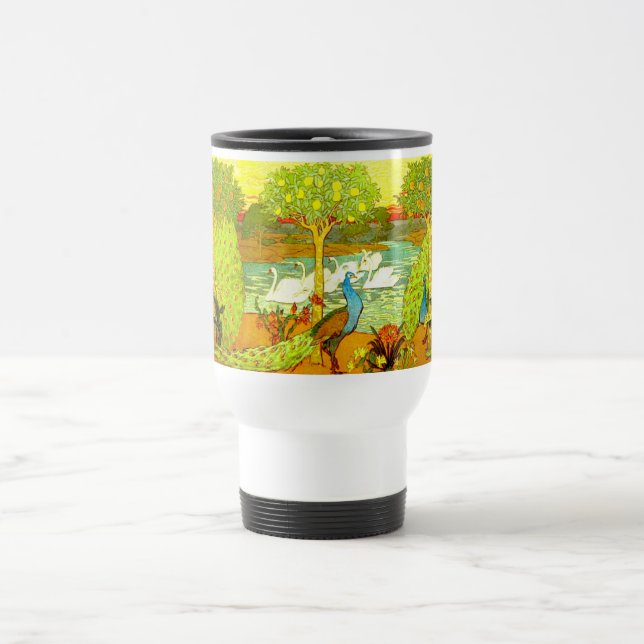 Caneca Térmica Art Nouveau Peacocks e Swans (Centro)