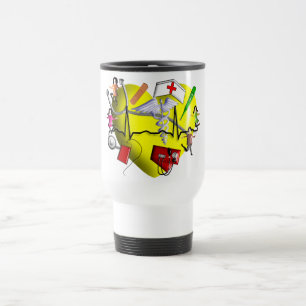 Caneca Térmica Arte 3D gráfica Presente-Adorável da enfermeira de